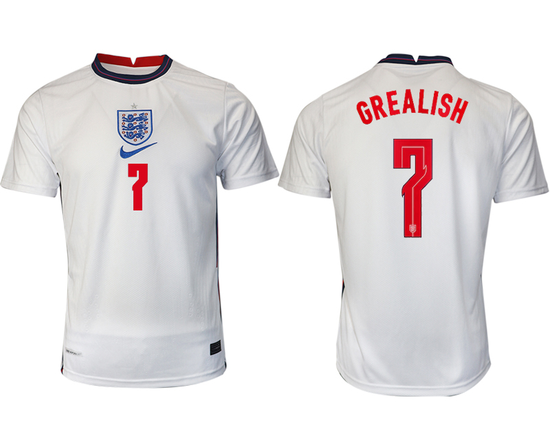 Men 2021 Europe England home AAA version #7 soccer jerseys